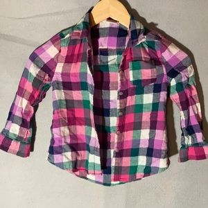 Jumping Beans plaid flannel shirt Sz 5